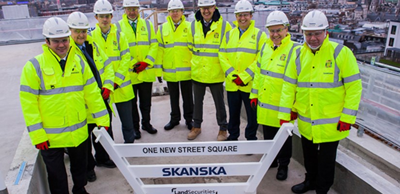 Skanska and Land Securities celebrate the topping out on the One New Street Square Skanska and Land Securities celebrate the topping out on the One New Street Square